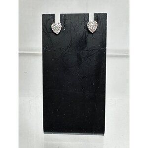 Heart-Shaped Rhinestone Stud Earrings Womens Fashion Jewelry Valentines Day